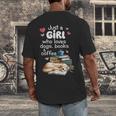 Retro Just A Girl Who Love Dogs Books And Coffee Bookworm Men's Back Print T-Shirt