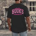 Retro Pink Coquette Bow Valentine Book Lover Varsity Men's Back Print T-Shirt