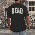 Retro Read Floral Reading Bookworm Librarian Book Lover Men's Back Print T-Shirt Retro Read Floral Reading Bookworm Librarian Book Lover Men's Back Print T-Shirt
