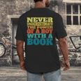 Retro Never Underestimate The Power Of a Boy With a Book Men's Back Print T-Shirt