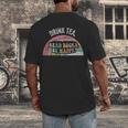 Retro Vintage Drink Tea Read Books Be Happy Reading Men's Back Print T-Shirt