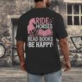 Ride Horses Read Books Be Happy Men's Back Print T-Shirt Ride Horses Read Books Be Happy Men's Back Print T-Shirt