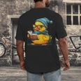 Rubber Duck Reading Book Rubber Duckie Reader Coffee Lover Men's Back Print T-Shirt Rubber Duck Reading Book Rubber Duckie Reader Coffee Lover Men's Back Print T-Shirt