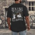 Run Like Mr Collins Just Proposed Vintage Book Quote Men's Back Print T-Shirt