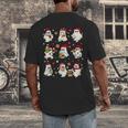 Santa Ghost Reading Books Christmas Library Teacher Men's Back Print T-Shirt Santa Ghost Reading Books Christmas Library Teacher Men's Back Print T-Shirt