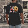 Santa Holding Cookie Xmas Baker Introvert Christmas Men's Back Print T-Shirt