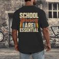 School Librarians Are Essential Library Book Lover Librarian Men's Back Print T-Shirt School Librarians Are Essential Library Book Lover Librarian Men's Back Print T-Shirt