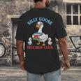 Silly Goose With Books Teacher Club School Educator Men's Back Print T-Shirt Silly Goose With Books Teacher Club School Educator Men's Back Print T-Shirt