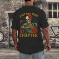 Skeleton Read Book Just One More Chapter Floral Book Lover Men's Back Print T-Shirt
