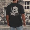 Skull Books Flowers Goth Reader Grunge Dark Alt Aesthetic Men's Back Print T-Shirt Skull Books Flowers Goth Reader Grunge Dark Alt Aesthetic Men's Back Print T-Shirt