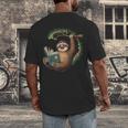 Sloth Reading a Book Lazy Sloth Bookworm Men's Back Print T-Shirt