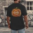 Smart Book Pumpkin Retro Fall Teacher Reading Halloween Men's Back Print T-Shirt