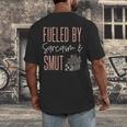 Smutty Book Lover Women Fueled By Sarcasm And Smut Spicy Men's Back Print T-Shirt Smutty Book Lover Women Fueled By Sarcasm And Smut Spicy Men's Back Print T-Shirt