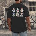 Snowman Reading Book Santa Christmas Bookish Teacher Men's Back Print T-Shirt