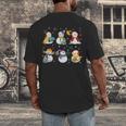 Snowman Reading Books Teacher Christmas Librarian Bookworm Men's Back Print T-Shirt