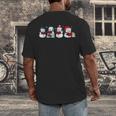 Snowman Reading Books Teacher Librarian Bookworm Christmas Men's Back Print T-Shirt Snowman Reading Books Teacher Librarian Bookworm Christmas Men's Back Print T-Shirt
