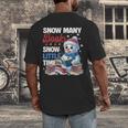 Snowman Winter Snow So Many Books Christmas Snow Little Time Men's Back Print T-Shirt