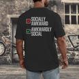 Socially Awkward Introvert Anxious Awkwardly Social Men's Back Print T-Shirt Socially Awkward Introvert Anxious Awkwardly Social Men's Back Print T-Shirt