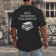 Sorry I'm All Booked Up Book Lover Librarian And Teacher Men's Back Print T-Shirt Sorry I'm All Booked Up Book Lover Librarian And Teacher Men's Back Print T-Shirt