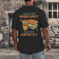 Spicy Books And Iced Coffee Book Lover Smut Reader Men's Back Print T-Shirt