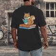 Squirrel Reading Book Glasses Bookworm Librarian Men's Back Print T-Shirt Squirrel Reading Book Glasses Bookworm Librarian Men's Back Print T-Shirt