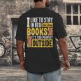 I Like To Stay In Bed And Read Books It's Too Peopley Outsid Men's Back Print T-Shirt