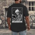 Tarot Card Shirt The Reader Tarot Skeleton Reading Book Men's Back Print T-Shirt Tarot Card Shirt The Reader Tarot Skeleton Reading Book Men's Back Print T-Shirt