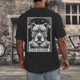 Tarot Card Vintage Pit Bull Pittie Dog Book Lover The Reader Men's Back Print T-Shirt