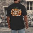 Thanksgiving Fall Books Pumpkins Vintage Library Teacher Kid Men's Back Print T-Shirt