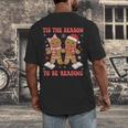 Tis The Season Reading Christmas Shirt Book Lovers Teacher Men's Back Print T-Shirt Tis The Season Reading Christmas Shirt Book Lovers Teacher Men's Back Print T-Shirt