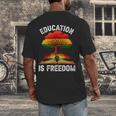 History Education Is Freedom Books Black History Men's Back Print T-Shirt History Education Is Freedom Books Black History Men's Back Print T-Shirt