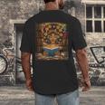 History Month Black Afro Girl Women Book Lovers Flower Men's Back Print T-Shirt