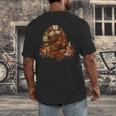 Turkey Reading Books Fall Season Thanksgiving Teacher Book Men's Back Print T-Shirt