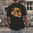Turkey Reading Books Fall Thanksgiving Teacher Librarian Men's Back Print T-Shirt Turkey Reading Books Fall Thanksgiving Teacher Librarian Men's Back Print T-Shirt