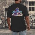 Turtle Wearing Sunglasses Reading A Book On The Beach Summer Men's Back Print T-Shirt Turtle Wearing Sunglasses Reading A Book On The Beach Summer Men's Back Print T-Shirt