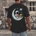 UFO Alien Astronaut Reading Book In Space Men's Back Print T-Shirt