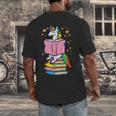 Unicorn Read Reading Book Librarian America Girls Women Men's Back Print T-Shirt Unicorn Read Reading Book Librarian America Girls Women Men's Back Print T-Shirt