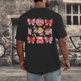 Valentine Cupid Coquette Pink Bow Apple Books Teacher Men's Back Print T-Shirt Valentine Cupid Coquette Pink Bow Apple Books Teacher Men's Back Print T-Shirt