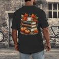 Vintage Autumn Books Coffee Pumpkin Fall Reading Men's Back Print T-Shirt Vintage Autumn Books Coffee Pumpkin Fall Reading Men's Back Print T-Shirt