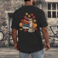 Vintage Books Tea Lovers Fall Autumn Leaves And Pumpkins Men's Back Print T-Shirt