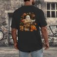 Vintage Ghost Book Reading Pumpkin Gothic Halloween Teachers Men's Back Print T-Shirt Vintage Ghost Book Reading Pumpkin Gothic Halloween Teachers Men's Back Print T-Shirt