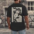 Vintage Vampire Bat Vampire Pin Up Girl Horror Comic Book Men's Back Print T-Shirt Vintage Vampire Bat Vampire Pin Up Girl Horror Comic Book Men's Back Print T-Shirt