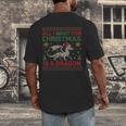 All I Want For Christmas Is A Dragon & Books Ugly Sweater Men's Back Print T-Shirt All I Want For Christmas Is A Dragon & Books Ugly Sweater Men's Back Print T-Shirt