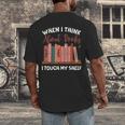 When I Think About Books I Touch My Shelf Bookworm Lovers Men's Back Print T-Shirt