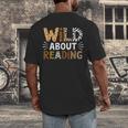 Wild About Reading Animal Bookworm Library Book Lover Reader Men's Back Print T-Shirt