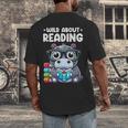 Wild About Reading Book Lover Hippo Men's Back Print T-Shirt Wild About Reading Book Lover Hippo Men's Back Print T-Shirt