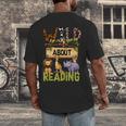 Wild About Reading Reading Books And Bookworm Library Day Men's Back Print T-Shirt Wild About Reading Reading Books And Bookworm Library Day Men's Back Print T-Shirt