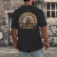 Wild About Reading Books Reader Lover Bookworm Librarian Men's Back Print T-Shirt Wild About Reading Books Reader Lover Bookworm Librarian Men's Back Print T-Shirt