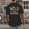 Wild About Reading Books Reader Teachers Kids Librarian Men's Back Print T-Shirt Wild About Reading Books Reader Teachers Kids Librarian Men's Back Print T-Shirt