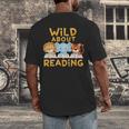 Wild About Reading Cute Animal Book Lover Kids Men's Back Print T-Shirt Wild About Reading Cute Animal Book Lover Kids Men's Back Print T-Shirt